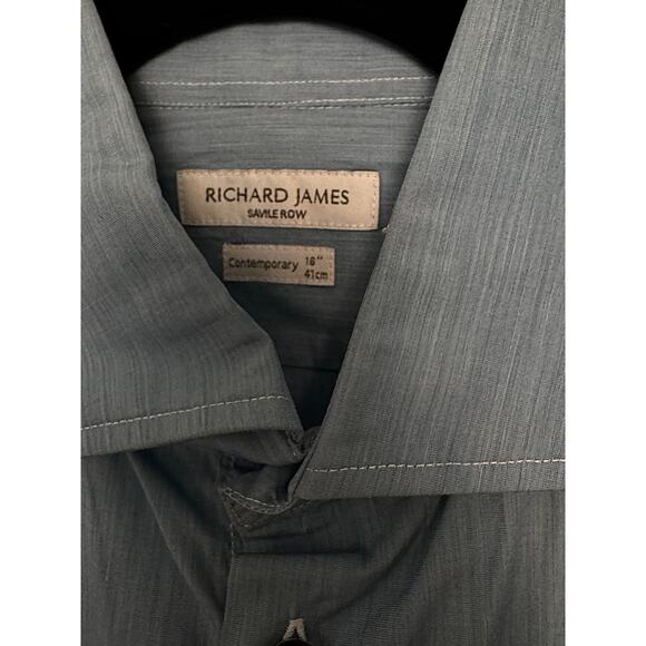 Richard James Savile Row Contemporary Poplin Formal Shirt - Picture 2 of 4